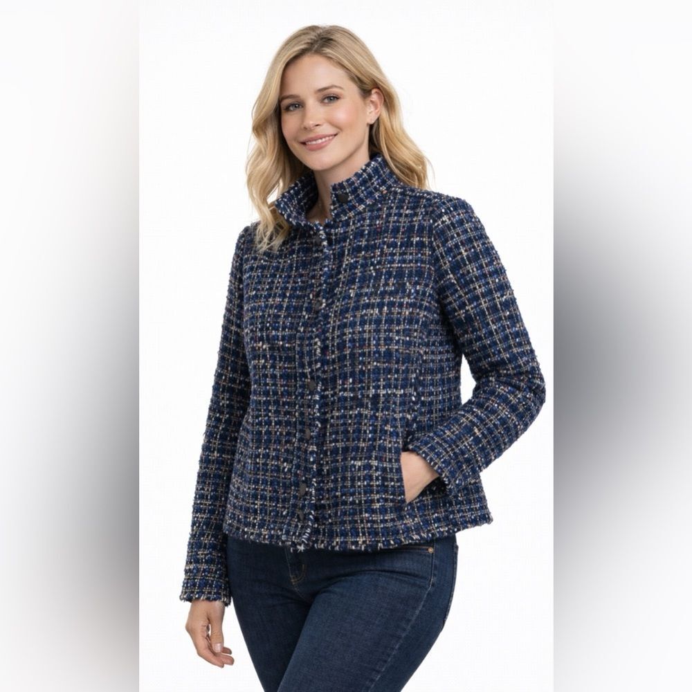 NWT Black & Blue Tweed Blazer